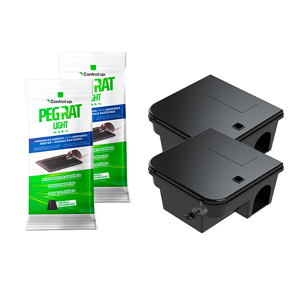2 Porta Isca Control Box + 2 Pares Peg Rat Light