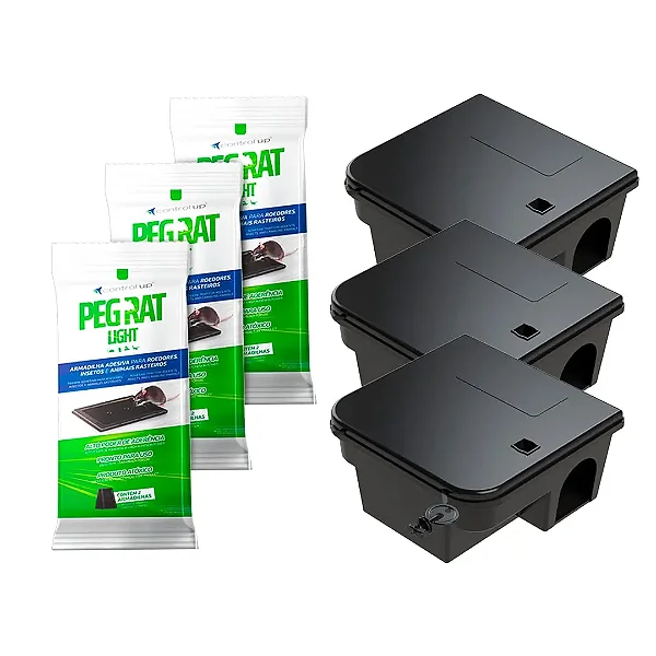 3 Porta Isca Control Box + 3 Par De Peg Rat Light