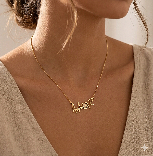 Gargantilha manuscrita amor