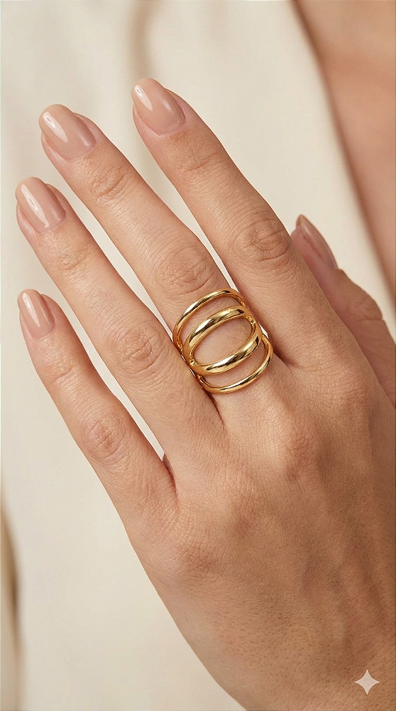 Anel liso aro duplo regulavel