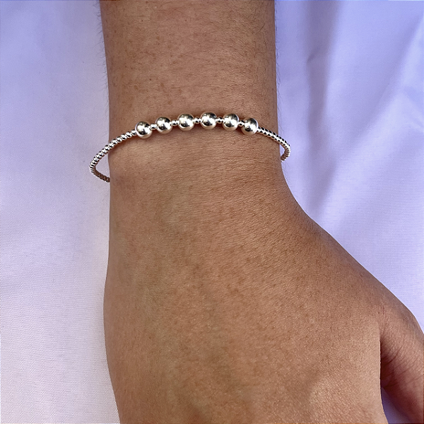 Pulseira Prata Poa Estelar