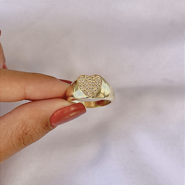 Anel Coração Radiante