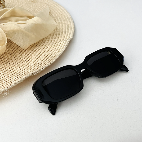 Óculos retangular diamond - preto