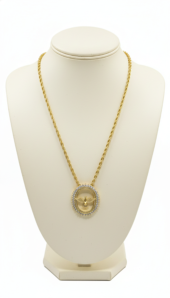 Colar Divino Espírito Santo no Cordão Baiano