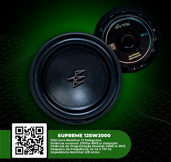 SUB 12" SW2000 SUPREME 8OHMS EVOK
