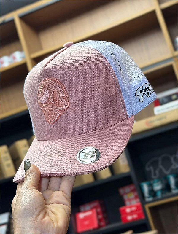 BONÉ PANIC ROSA COM BRANCO
