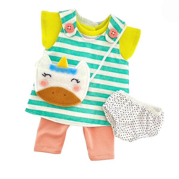 Roupa boneca Baby Alive Kit 5 peças Unicórnio