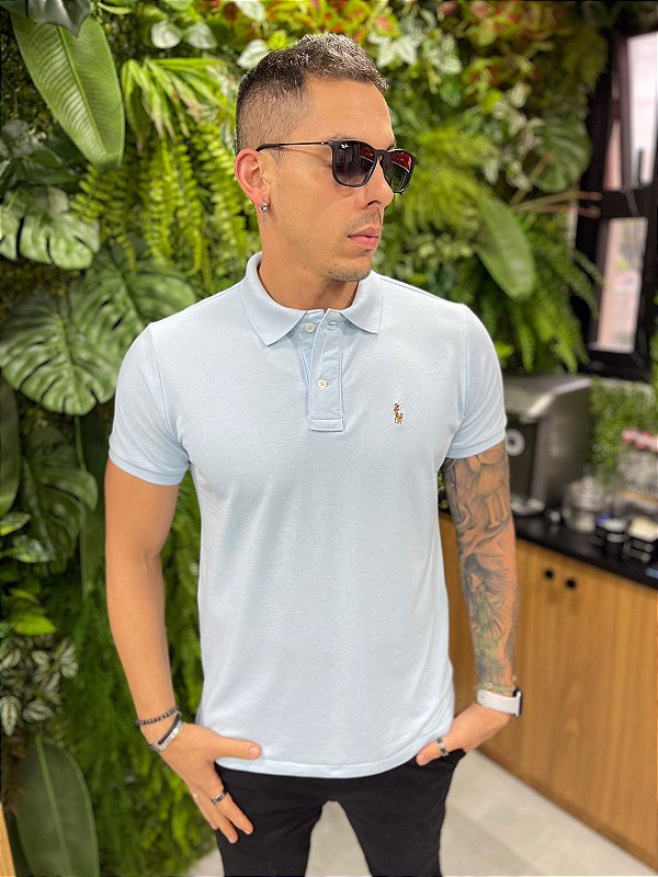 Camisa Ralph Lauren Gola Polo poney colorido