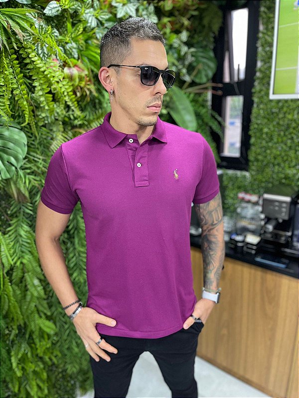Camisa Ralph Lauren Gola Polo poney colorido