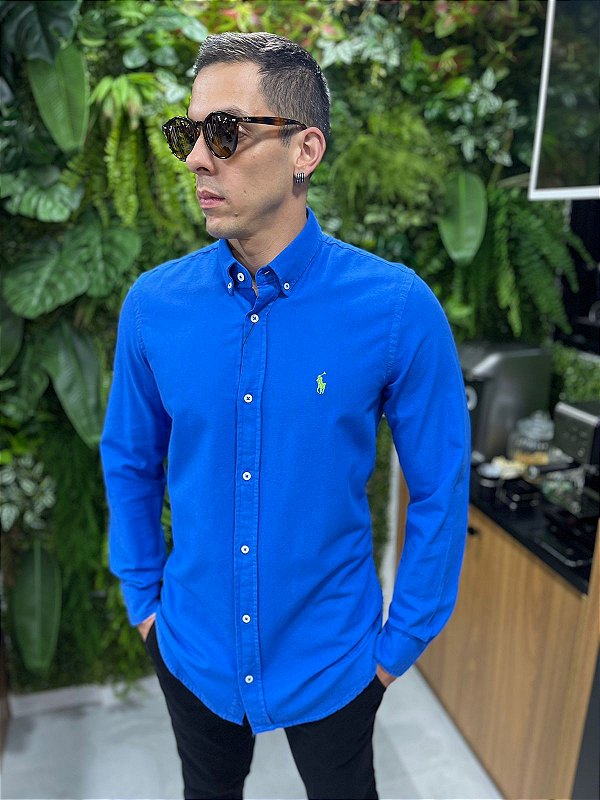 Camisa Social Ralph Lauren Oxford Tinturaria