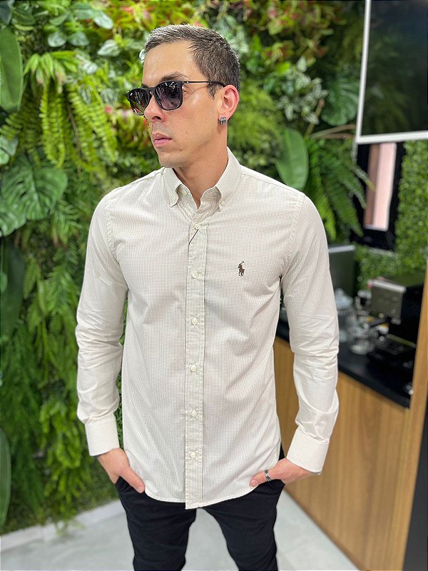 Camisa Social micro xadrez Ralph Lauren