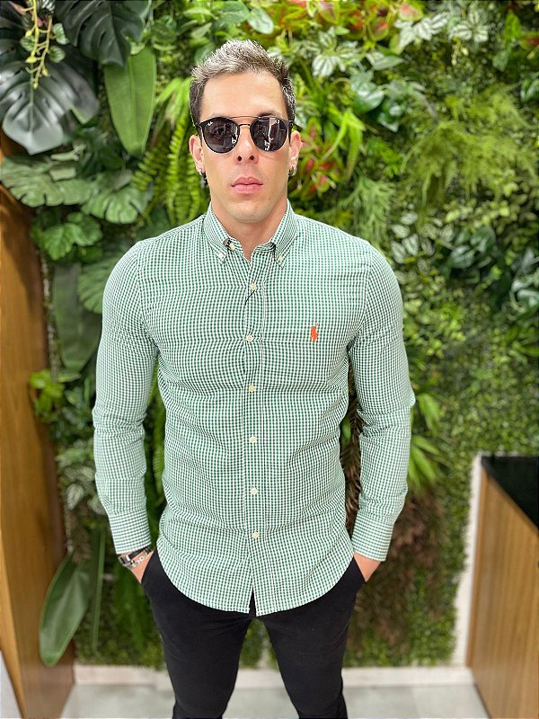 Camisa Social micro xadrez Ralph Lauren
