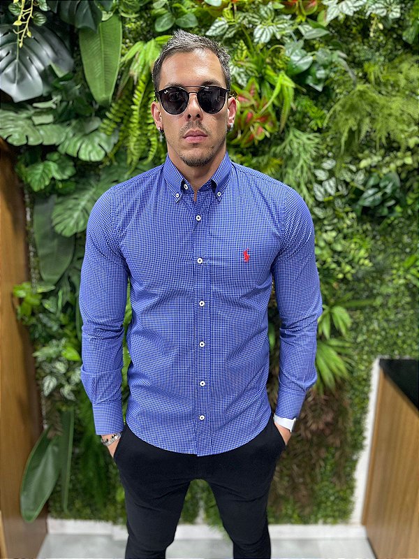 Camisa Social Manga Longa Ralph Lauren (  Micro Xadrez )