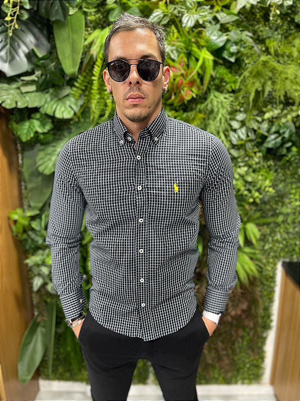 Camisa Social Manga Longa Ralph Lauren (  Micro Xadrez )