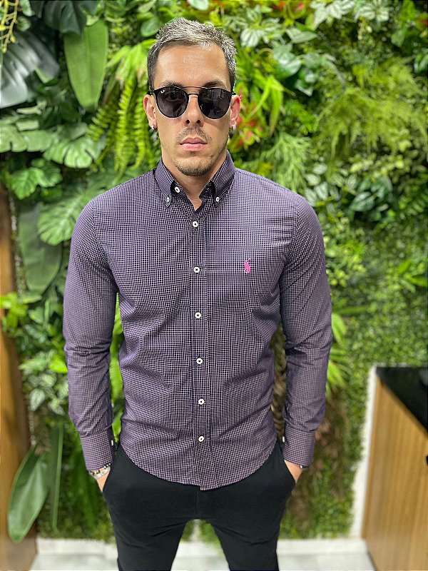 Camisa Social Manga Longa Ralph Lauren (  Micro Xadrez )