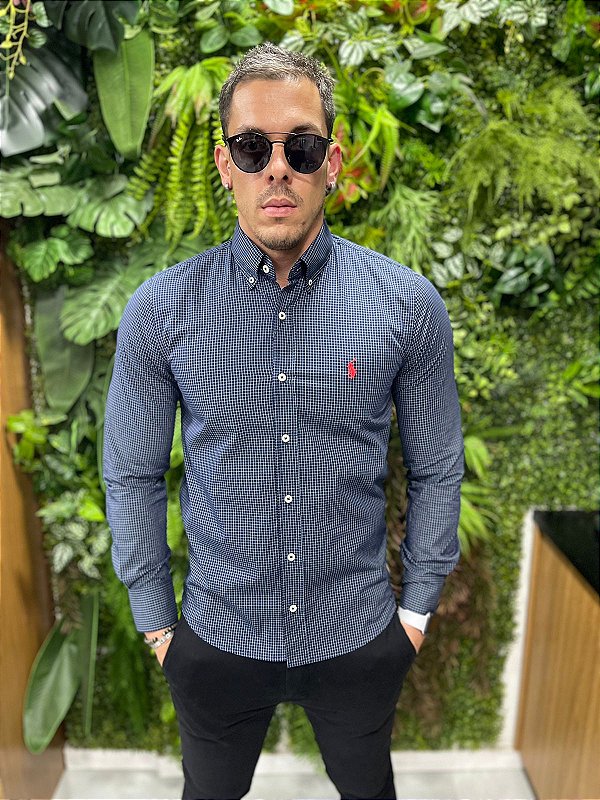 Camisa Social Manga Longa Ralph Lauren (  Micro Xadrez )