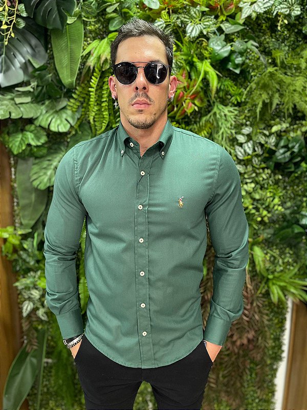 Camisa Oxford Ralph Lauren Manga Longa