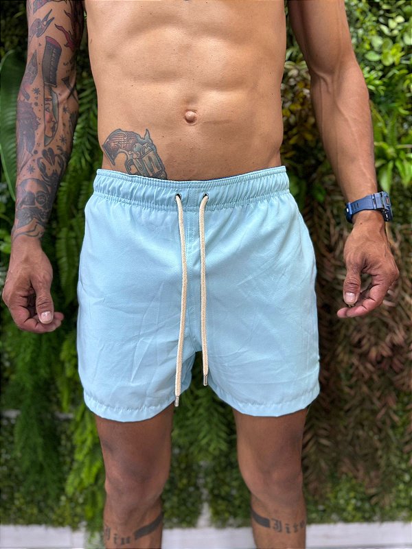 Short praia Ralph Lauren azul bebê