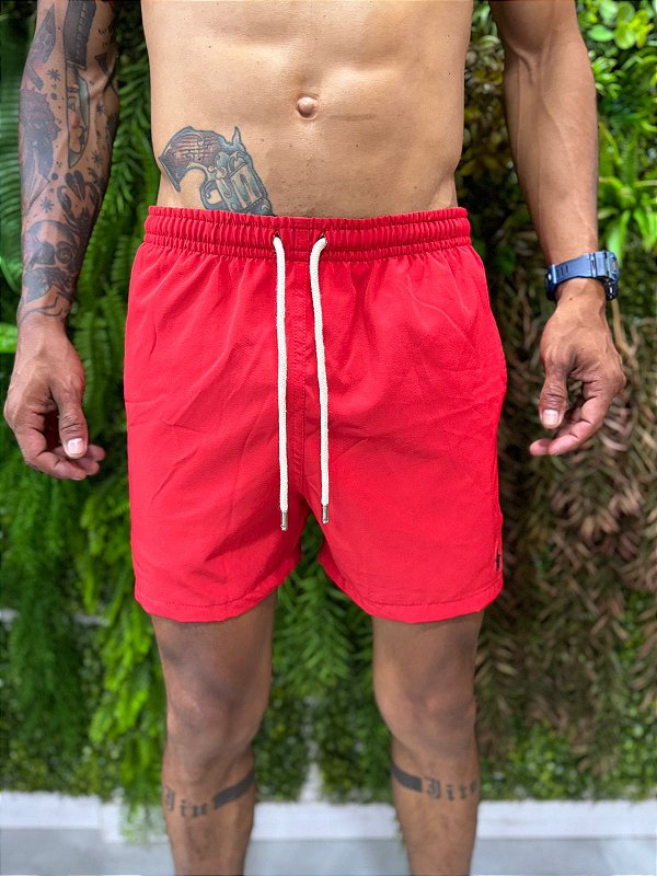 Short praia Ralph Lauren vermelho