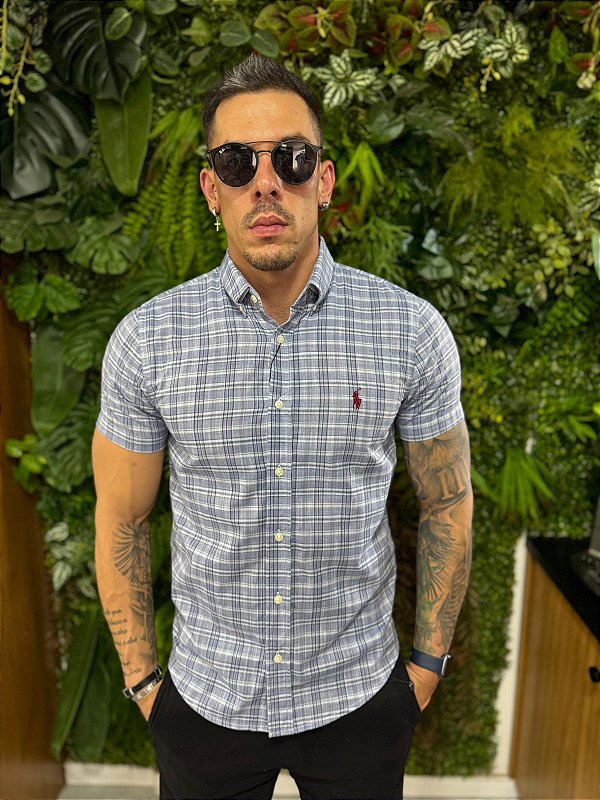 Camisa xadrez de linho Ralph Lauren