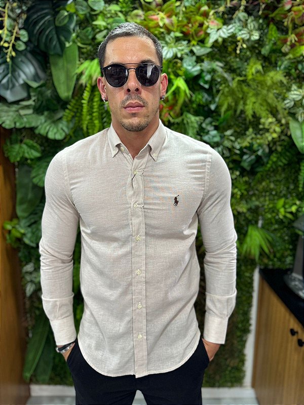Camisa manga longa de linho Ralph Lauren
