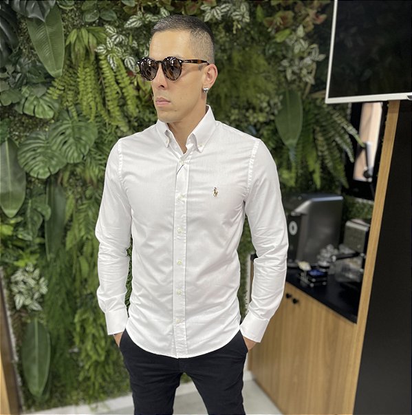 Camisa Ralph Lauren Oxford Manga Longa