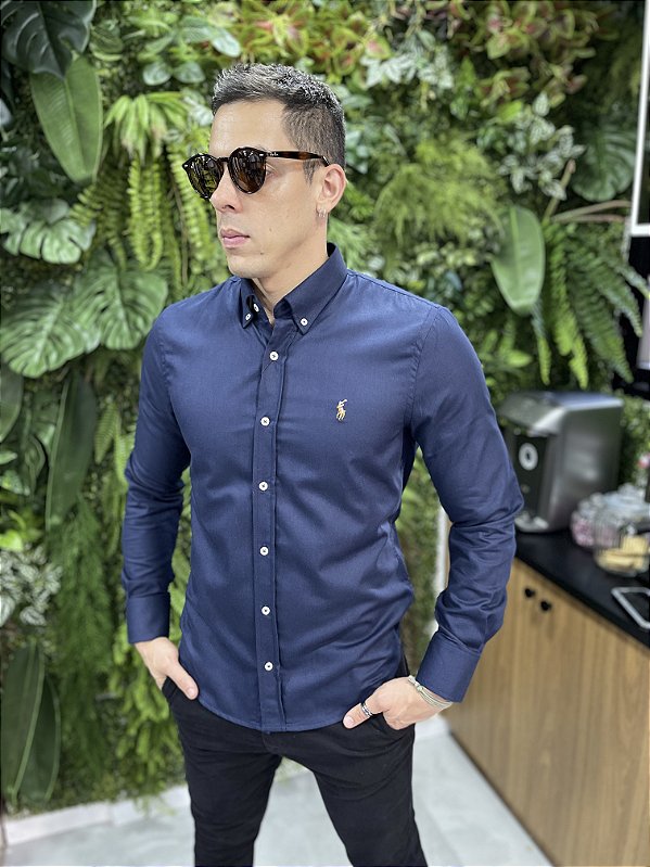 Camisa Ralph Lauren Oxford Manga Longa