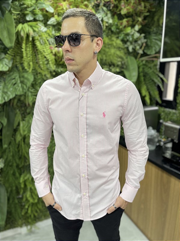 Camisa Ralph Lauren Manga Longa Listrada