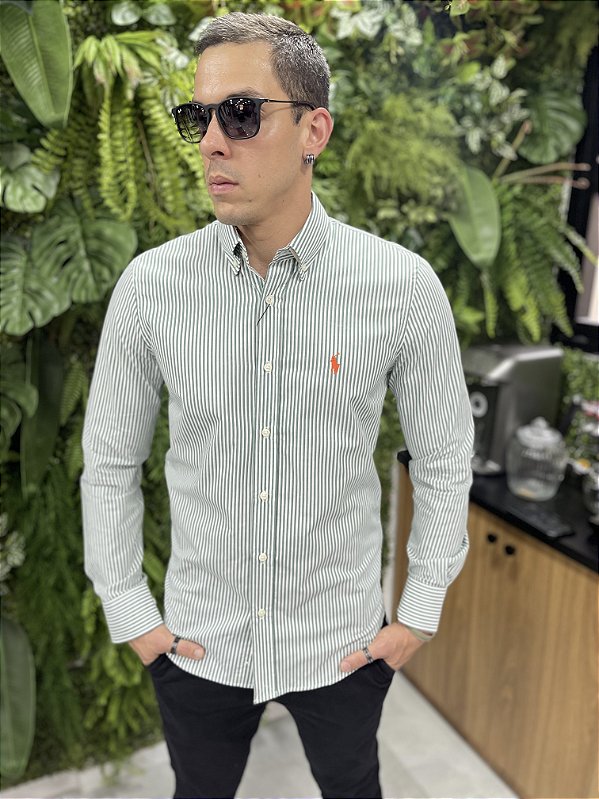 Camisa Ralph Lauren Manga Longa Listrada