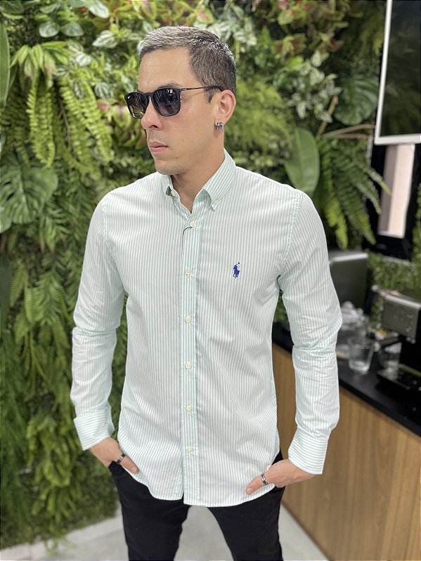 Camisa Ralph Lauren Manga Longa Listrada