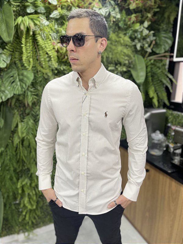 Camisa Ralph Lauren Manga Longa Listrada