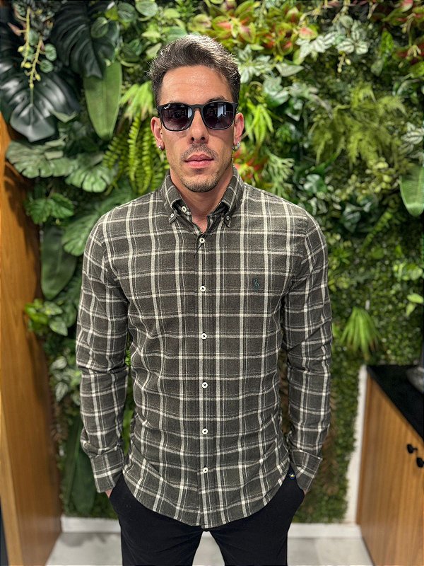 Camisa xadrez flanelada Ralph Lauren