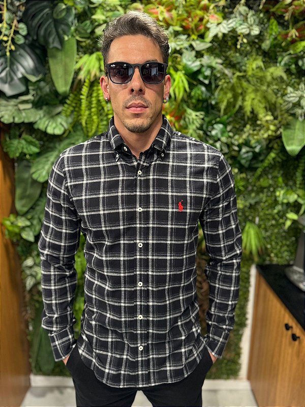Camisa xadrez flanelada Ralph Lauren