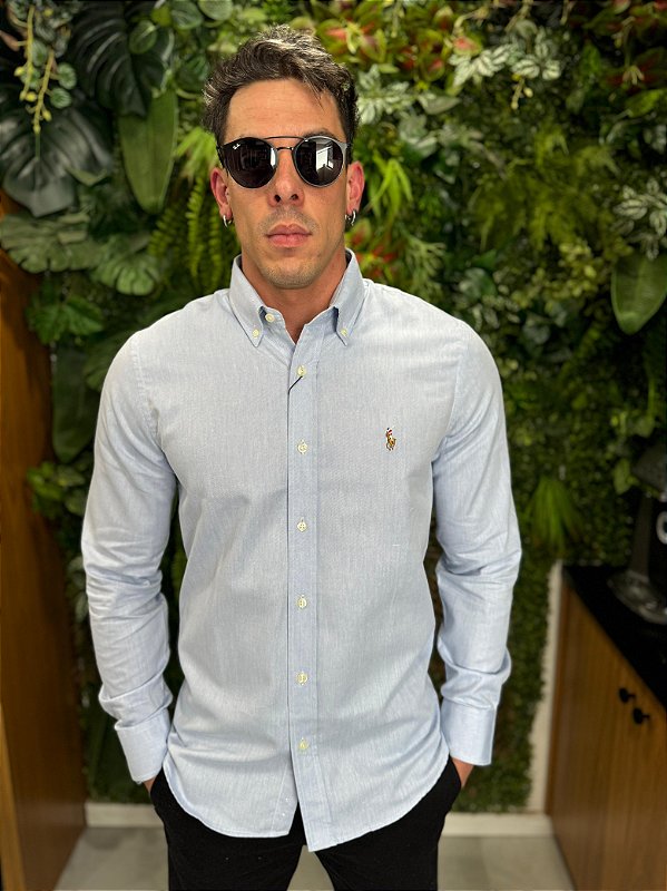 Camisa Oxford Ralph Lauren Manga Longa