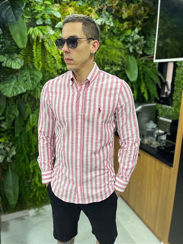 Camisa de linho listrada