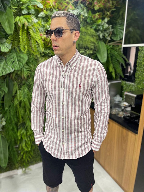 Camisa de linho listrada