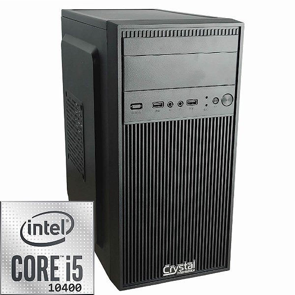 Computador Crystal Intel I5-10400, Memória 8GB DDR4 , SSD 240GB