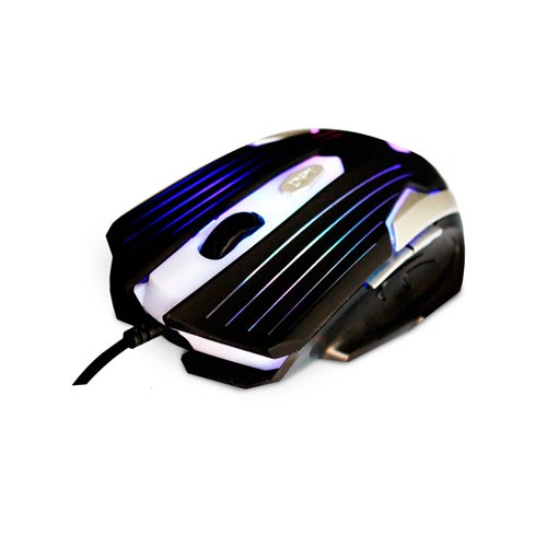 Mouse Gamer C3Tech MG-11BSI, Com Fio, 6 Botões, LED Multicores, Ajuste de DPI ate 2400, Ergonômico, Preto/Prata