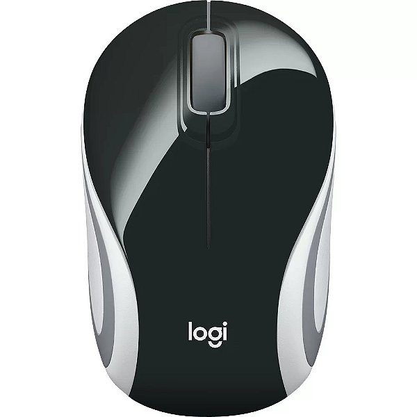 Mouse Sem Fio Logitech M187 Preto, Design Ambidestro, Conexão USB, Pilha Inclusa, 910-005459