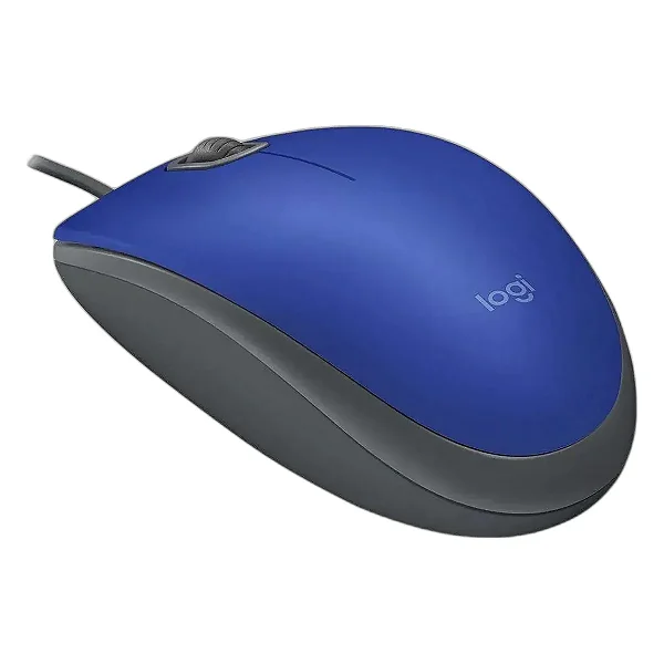 Mouse com fio USB Logitech M110 Azul, Silent, plug-and-play, 1000 DPI, 3 Botões, 910-006662