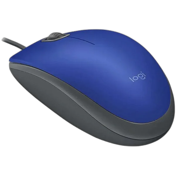 Mouse com fio USB Logitech M110 Azul, Silent, plug-and-play, 1000 DPI, 3 Botões, 910-006662