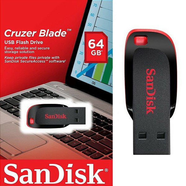 Pen Drive 64GB Sandisk Cruzer Blade Z50