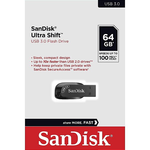 Pen Drive 64GB Sandisk Ultra Shift USB 3.0