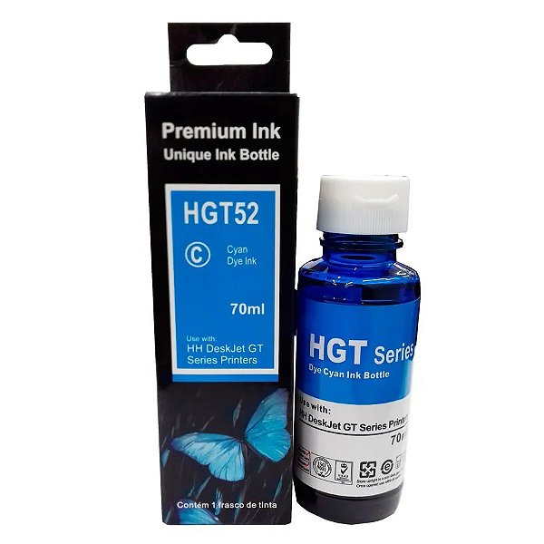 Refil Compatível HP GT52 Ciano 70Ml