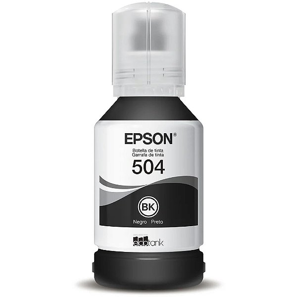 Tinta Epson T504 Preto T504120 - Para Impressoras L4150 L4160 L6191 L6161 L6171 L14150 | Original 127ml