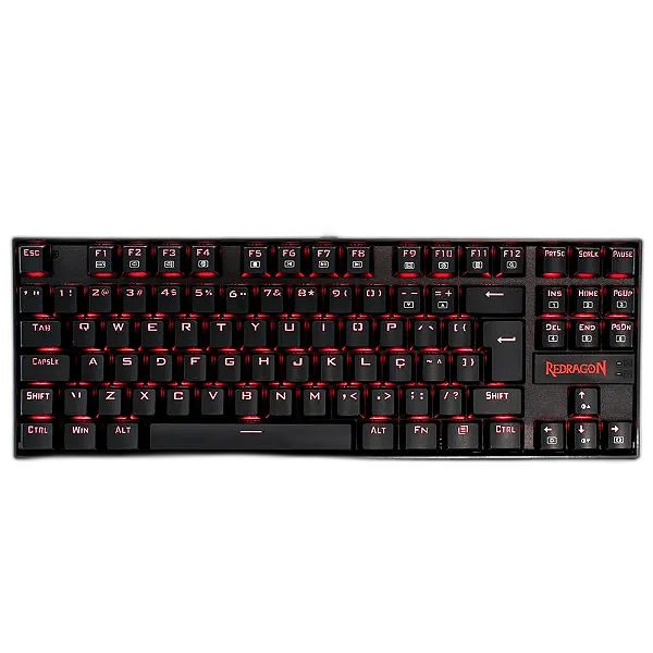 Teclado Gamer Mecânico Redragon Kumara, LED Vermelho, Switch Black, ABNT2 K552-2