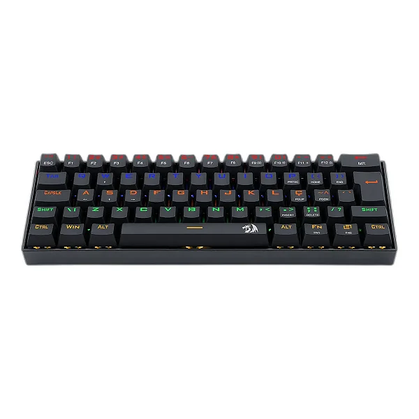 Teclado Mecânico Gamer Redragon Lakshmi K606R 60%, LED Rainbow, Switch Redragon MK II, ABNT2, Preto K606R (PT-BLUE)