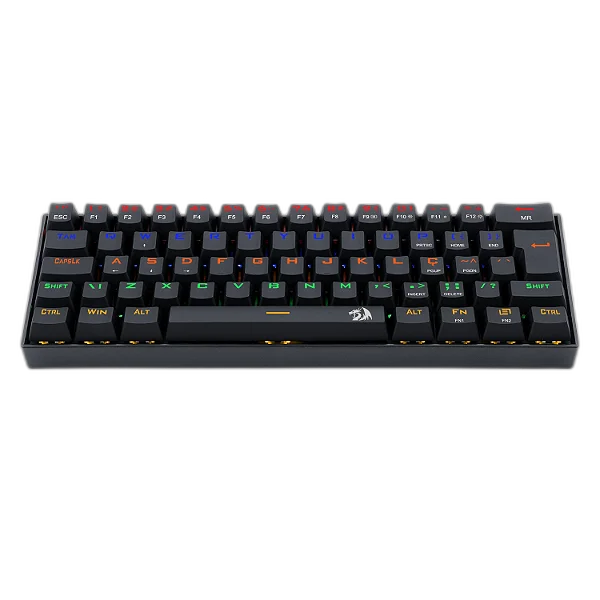 Teclado Mecânico Gamer Redragon Lakshmi K606R 60%, LED Rainbow, Switch Redragon MK II, ABNT2, Preto K606R (PT-BLUE)