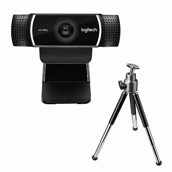 Webcam Full HD Logitech C922 Pro Stream, Microfone Embutido, Video 1080p, Tripé Incluso, 960-001087