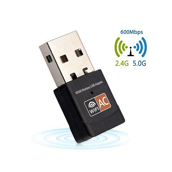 Adaptador USB Wireless Nano 2.4 e 5.0 Ghz DT-50G